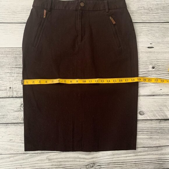 Lauren Ralph Lauren Chocolate Brown Straight Pencil Skirt - Picture 10 of 11